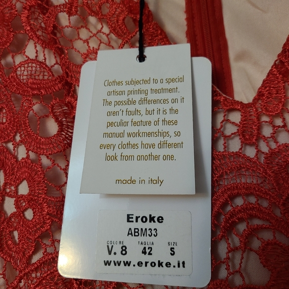 Forever Unique red lace long sleeve V-neck dress - Picture 12 of 14